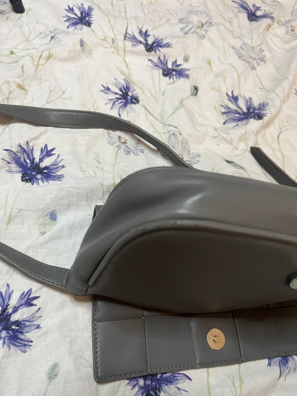Woven Front Crossbody Bag in Gray - Picture 7 of 8